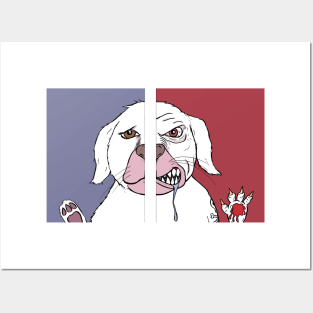 Two dog faces Posters and Art